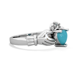 Turquoise Claddagh 14K White Gold ring R2370