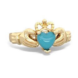 Turquoise Claddagh 14K Yellow Gold ring R2370