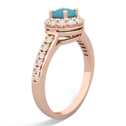 Turquoise Diamond Halo 14K Rose Gold ring R5370