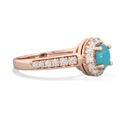 Turquoise Diamond Halo 14K Rose Gold ring R5370