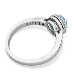 Turquoise Diamond Halo 14K White Gold ring R5370