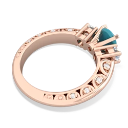 Turquoise Art Deco 14K Rose Gold ring R2003
