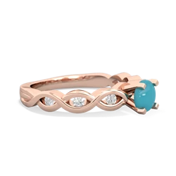 Turquoise Infinity 5Mm Round Engagement 14K Rose Gold ring R26315RD