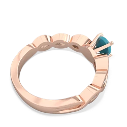 Turquoise Infinity 5Mm Round Engagement 14K Rose Gold ring R26315RD