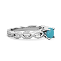 Turquoise Infinity 5Mm Round Engagement 14K White Gold ring R26315RD