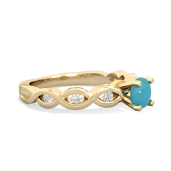 Turquoise Infinity 5Mm Round Engagement 14K Yellow Gold ring R26315RD