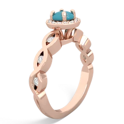 Turquoise Infinity Halo Engagement 14K Rose Gold ring R26315RH