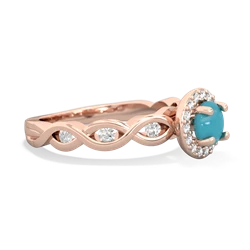 Turquoise Infinity Halo Engagement 14K Rose Gold ring R26315RH