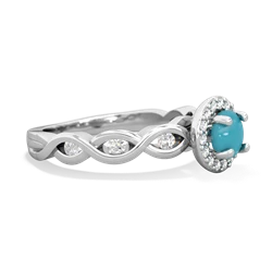 Turquoise Infinity Halo Engagement 14K White Gold ring R26315RH