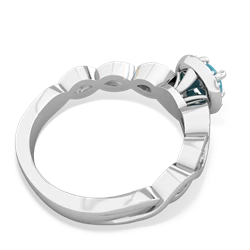 Turquoise Infinity Halo Engagement 14K White Gold ring R26315RH