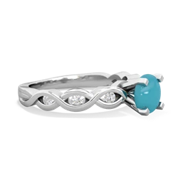 Turquoise Infinity 6Mm Round Engagement 14K White Gold ring R26316RD