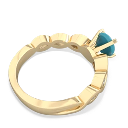 Turquoise Infinity 6Mm Round Engagement 14K Yellow Gold ring R26316RD