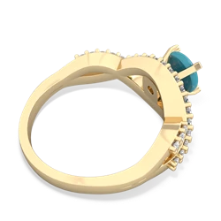 Turquoise Diamond Twist 14K Yellow Gold ring R26406RD