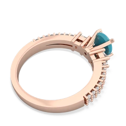 Turquoise Classic 6Mm Round Engagement 14K Rose Gold ring R26436RD