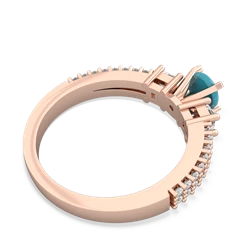 Turquoise Classic 5Mm Round Engagement 14K Rose Gold ring R26435RD