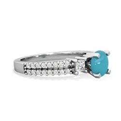 Turquoise Classic 6Mm Round Engagement 14K White Gold ring R26436RD