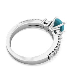 Turquoise Classic 6Mm Round Engagement 14K White Gold ring R26436RD