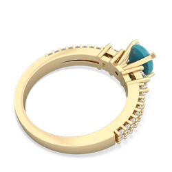 Turquoise Classic 6Mm Round Engagement 14K Yellow Gold ring R26436RD