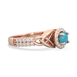 Turquoise Celtic Knot Halo 14K Rose Gold ring R26445RH