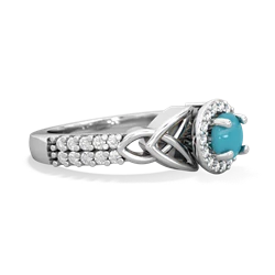 Turquoise Celtic Knot Halo 14K White Gold ring R26445RH