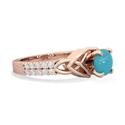 Turquoise Celtic Knot 6Mm Round Engagement 14K Rose Gold ring R26446RD