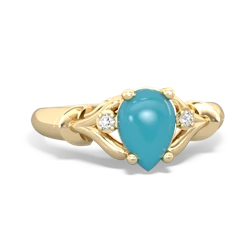 Turquoise Precious Pear 14K Yellow Gold ring R0826