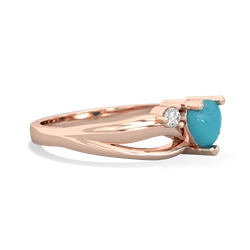 Turquoise Split Band Swirl 14K Rose Gold ring R2130