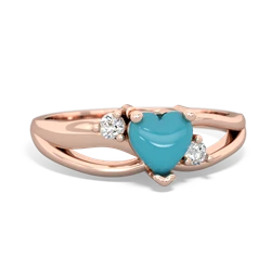 Turquoise Split Band Swirl 14K Rose Gold ring R2130