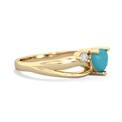 Turquoise Split Band Swirl 14K Yellow Gold ring R2130