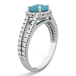 Turquoise Pave Halo 14K White Gold ring R5490