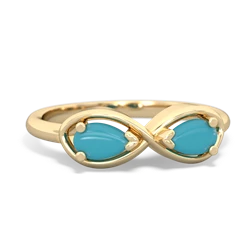 Turquoise Infinity 14K Yellow Gold ring R5050