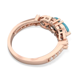 Turquoise Diamond Butterflies 14K Rose Gold ring R5601