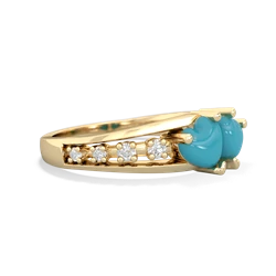 Turquoise Heart To Heart 14K Yellow Gold ring R3342