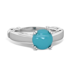 Turquoise Renaissance 14K White Gold ring R27806RD