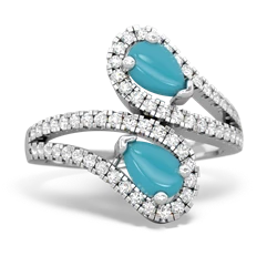 Turquoise Diamond Dazzler 14K White Gold ring R3000