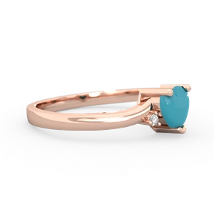 Turquoise Delicate Heart 14K Rose Gold ring R0203