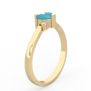 Turquoise Delicate Heart 14K Yellow Gold ring R0203