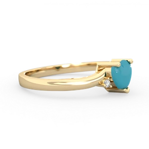 Turquoise Delicate Heart 14K Yellow Gold ring R0203