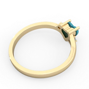 Turquoise Delicate Heart 14K Yellow Gold ring R0203