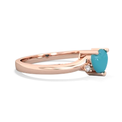 Turquoise Delicate Heart 14K Rose Gold ring R0203