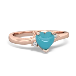 Turquoise Delicate Heart 14K Rose Gold ring R0203