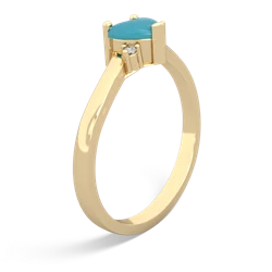 Turquoise Delicate Heart 14K Yellow Gold ring R0203