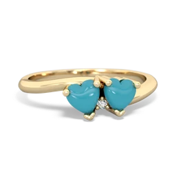 Turquoise Sweethearts 14K Yellow Gold ring R5260