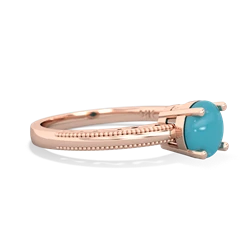 Turquoise Milgrain Filigree 14K Rose Gold ring R5090