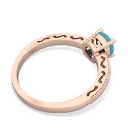 Turquoise Milgrain Filigree 14K Rose Gold ring R5090