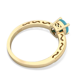 Turquoise Milgrain Filigree 14K Yellow Gold ring R5090