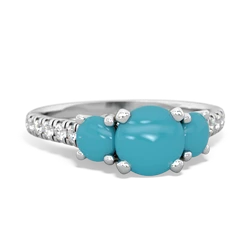 Turquoise Pave Trellis 14K White Gold ring R5500