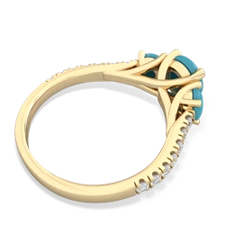Turquoise Pave Trellis 14K Yellow Gold ring R5500