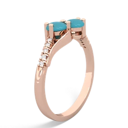 Turquoise Infinity Pave Two Stone 14K Rose Gold ring R5285