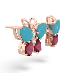 Turquoise Butterfly 14K Rose Gold earrings E2215